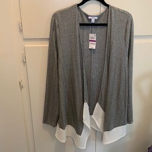 Long Cardigan with Chevron Bottom